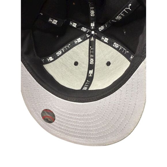 NY Yankees MLB New Era 59FIFTY Team Apparel 7 3/4 Fitted Hat Black NEW - Picture 7 of 7